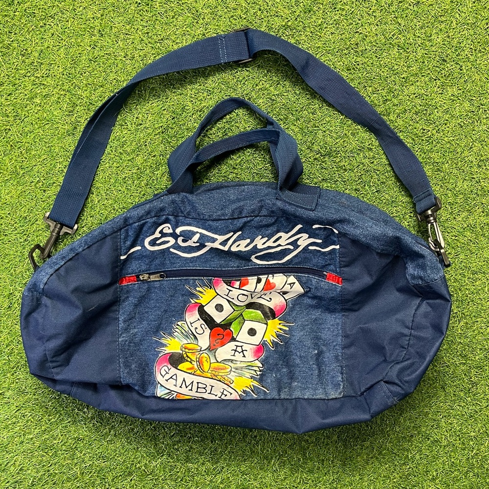 Ed Hardy Denim Duffle Bag